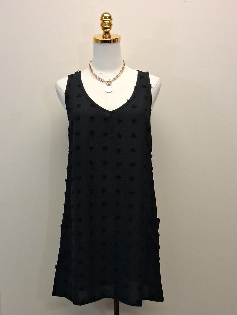 B Black Textured Sleeveless V-Neck Shift Midi Dress Size Extra Small